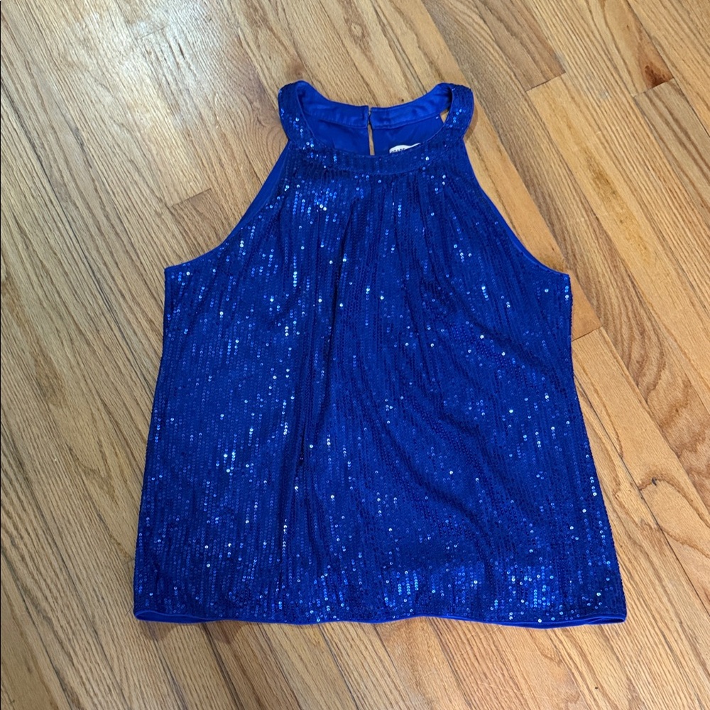 Grace Karin Sapphire Blue Sequin Top